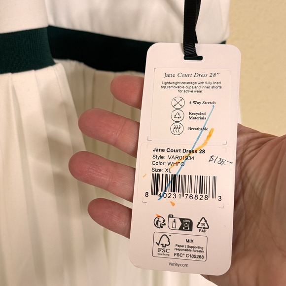 Varley Womens Jane Court Dress XL Tennis Pickleball Athleisure Pleated 28" NEW - Picture 10 of 14